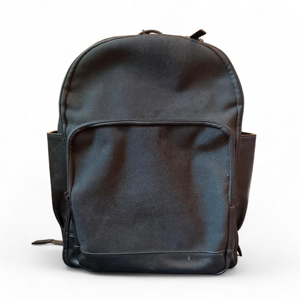 BÉIS Black Carry-On Travel Backpack 22L Canvas Laptop Backpack Personal Item Bag